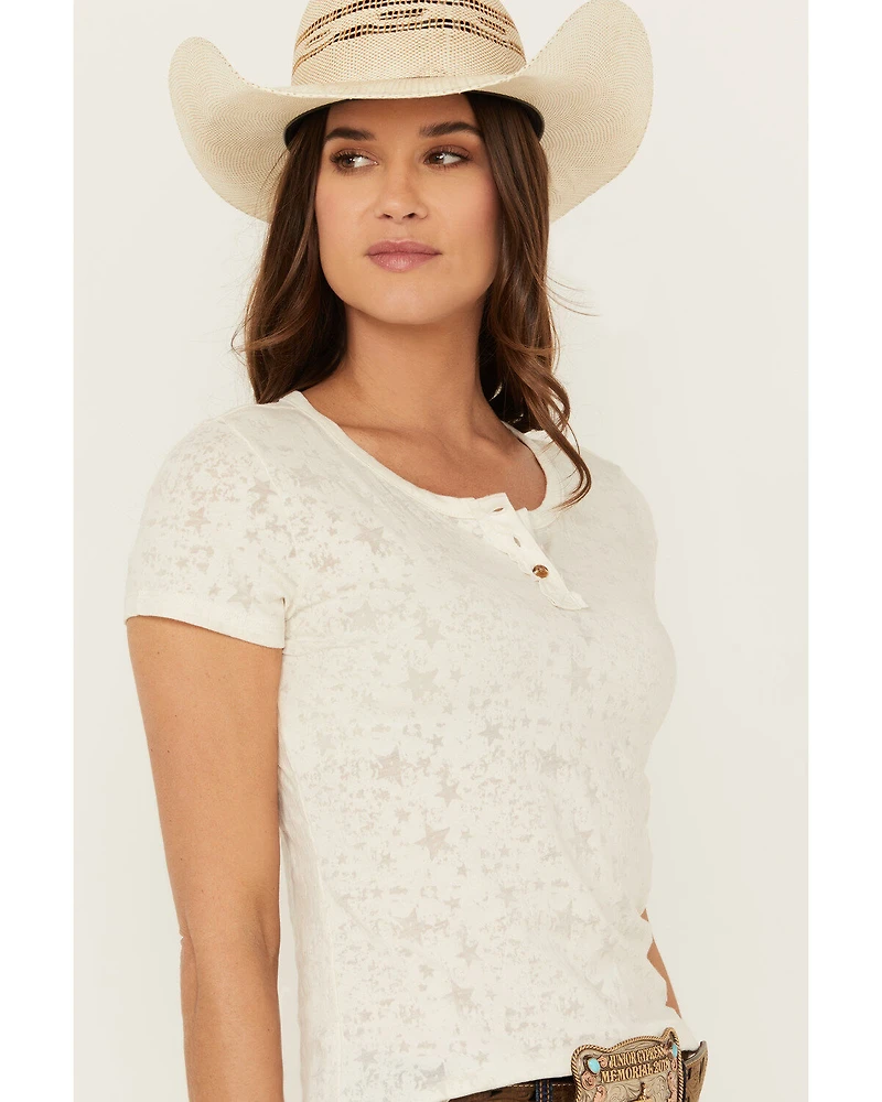 Shyanne Women's Lovell Star Burnout Henley Tee