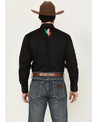 Rodeo Clothing Men's Boot Barn Exclusive Mexico Embroidered Long Sleeve Snap Western Shirt