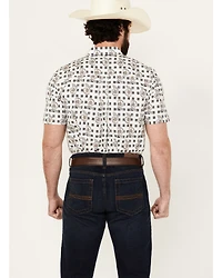 Cody James Men's Geo Paisley Print Short Sleeve Button-Down Stretch Western Shirt