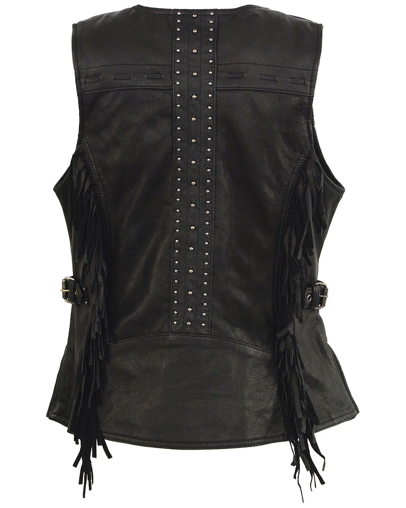 Milwaukee Leather Women's Fringe Snap Front Vest - 3X