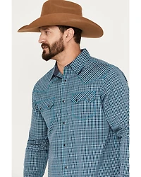 Moonshine Spirit Men's Free Bird Plaid Print Long Sleeve Western Snap Shirt