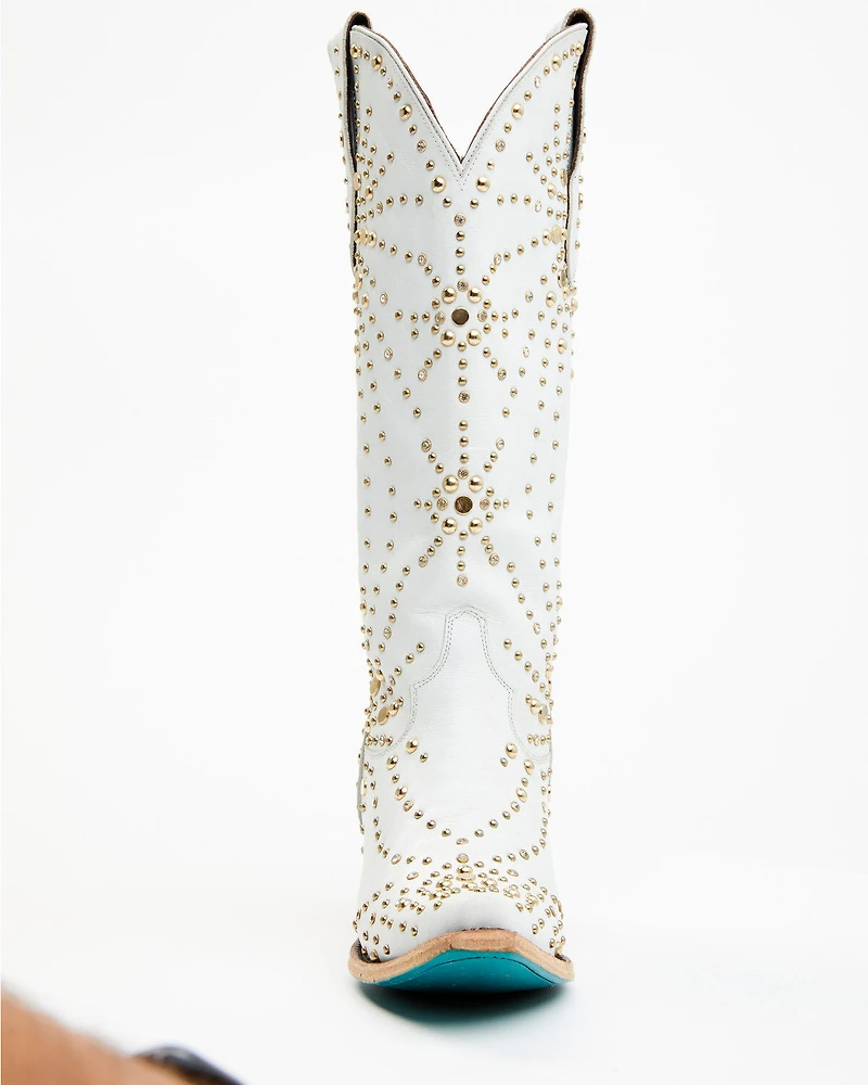 Boot Barn X Lane Women's Exclusive Sparks Fly Satin Pearl Western Bridal Boots - Snip Toe