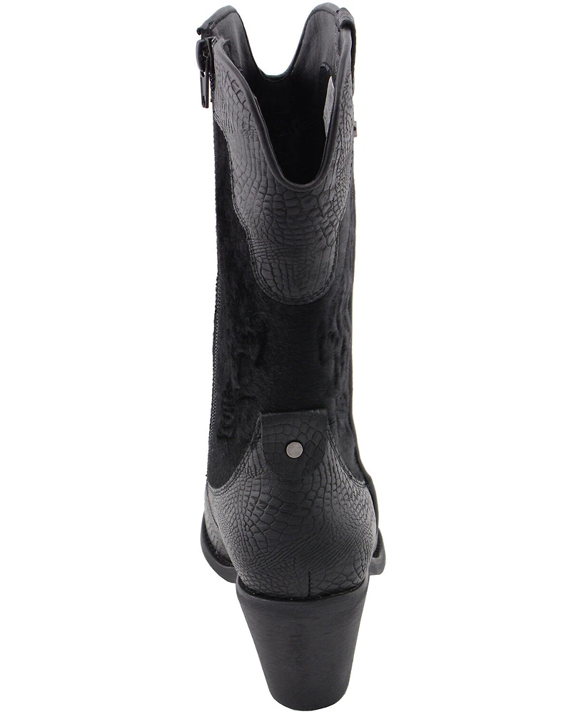 Milwaukee Leather Women's Snake Print Western Boots - Round Toe
