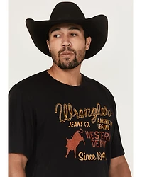 Wrangler Men's Western Denim Logo Short Sleeve Graphic T-Shirt