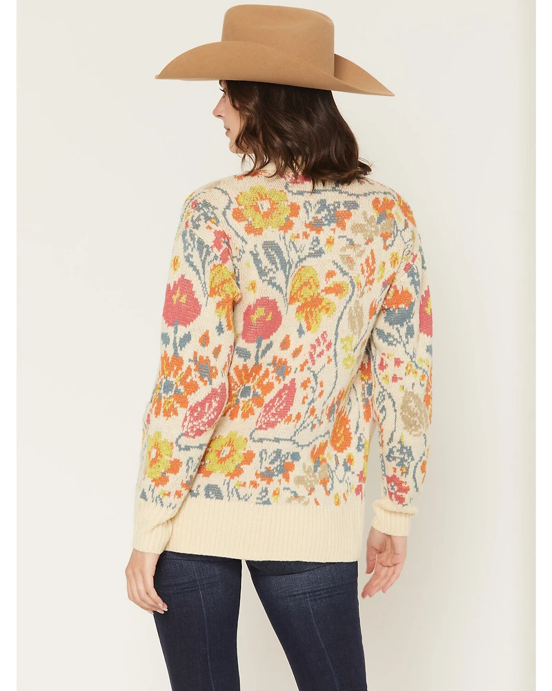 Cleo + Wolf Women's Floral Embroidered Button-Down Sweater