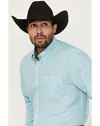 Wrangler Men's Geo Print Long Sleeve Button-Down Stretch Western Shirt