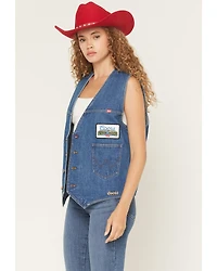Wrangler x Coors Banquet Women's Golden Blue Button-Down Denim Vest