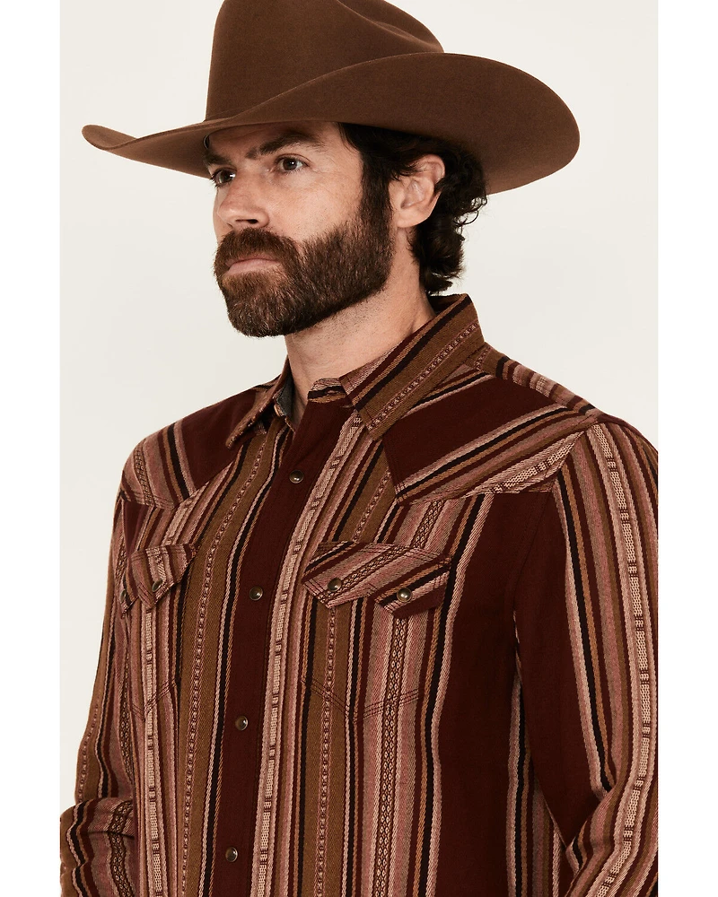 Moonshine Spirit Men's Whiskey Tango Striped Long Sleeve Snap Western Shirt