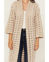Shyanne Women's Solid Open Knit Duster