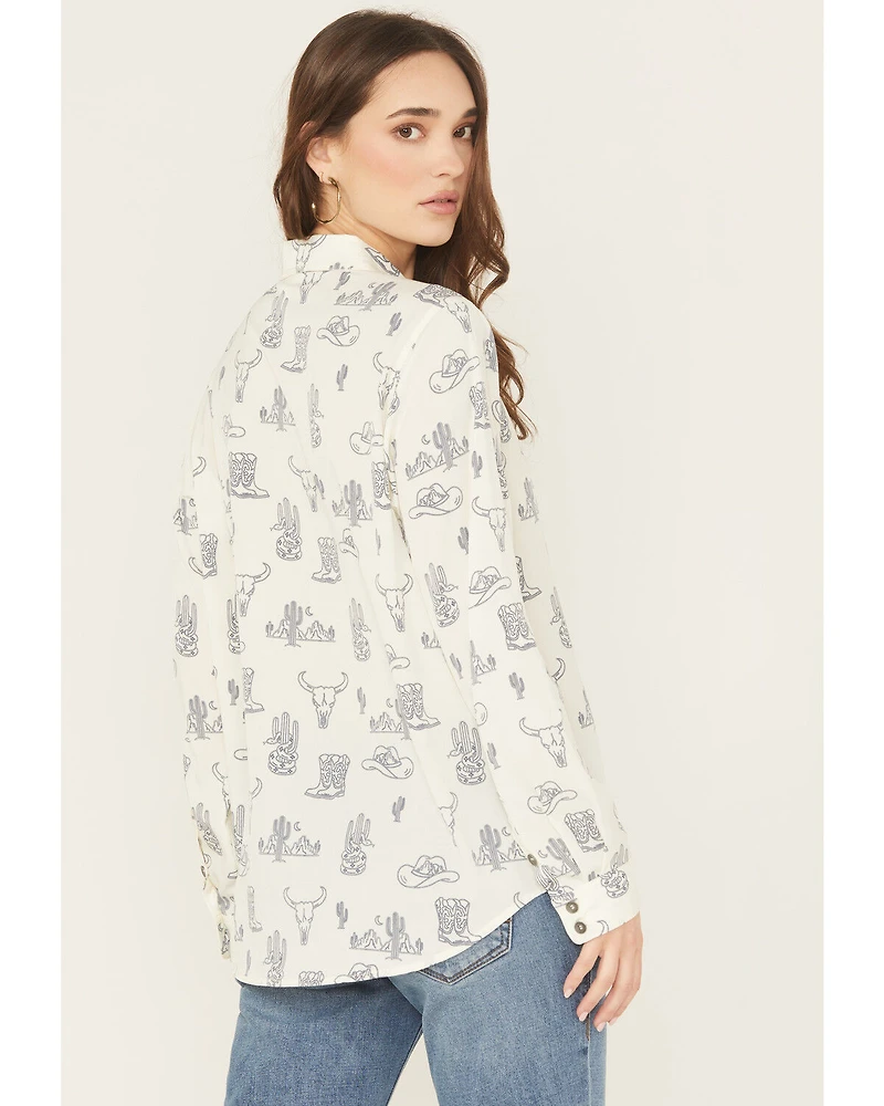Ariat Women's Homestyle Deserted Print Long Sleeve Button-Down Western Shirt