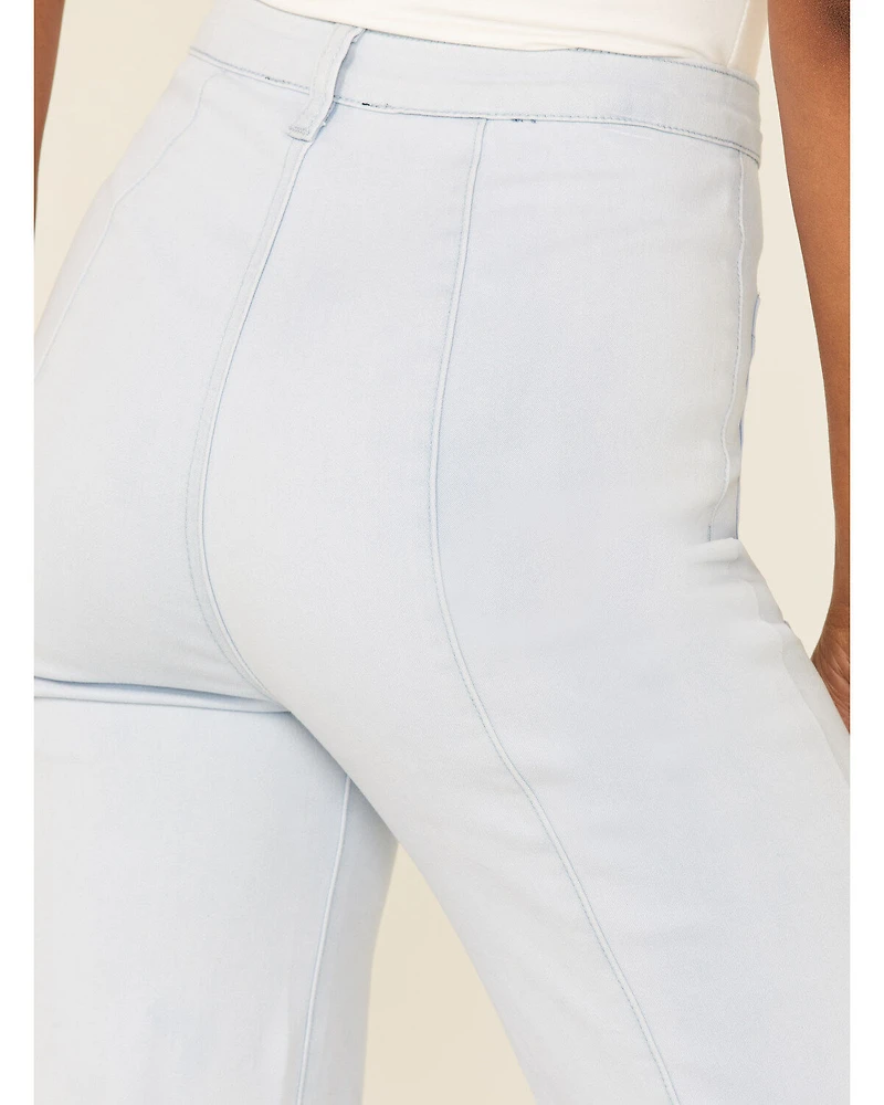 Flying Tomato Women's Front Pocket Flare Leg Jeans