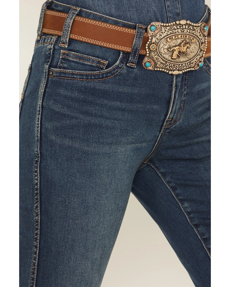 Rock & Roll Denim Women's Medium Wash Mid Rise Bootcut Stretch Jeans