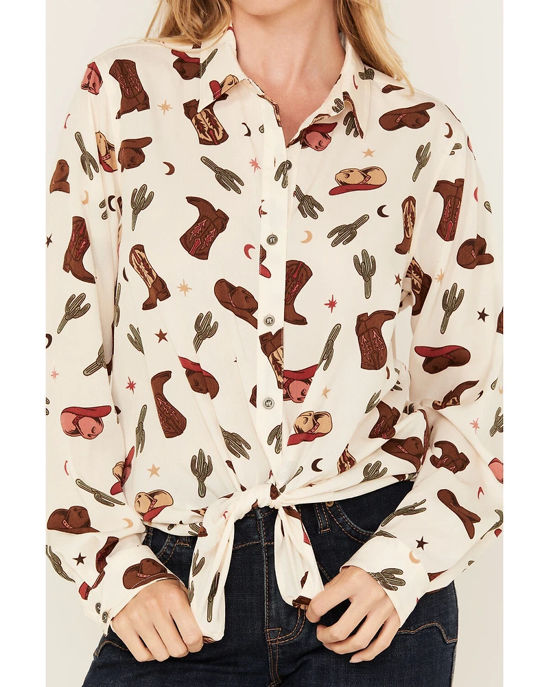 Ariat Women's Western Print Long Sleeve Button-Down Shirt