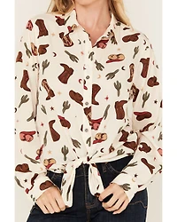 Ariat Women's Western Print Long Sleeve Button-Down Shirt