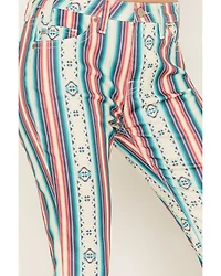 Hooey by Rock & Roll Denim Women's High Rise Striped Flare Jeans