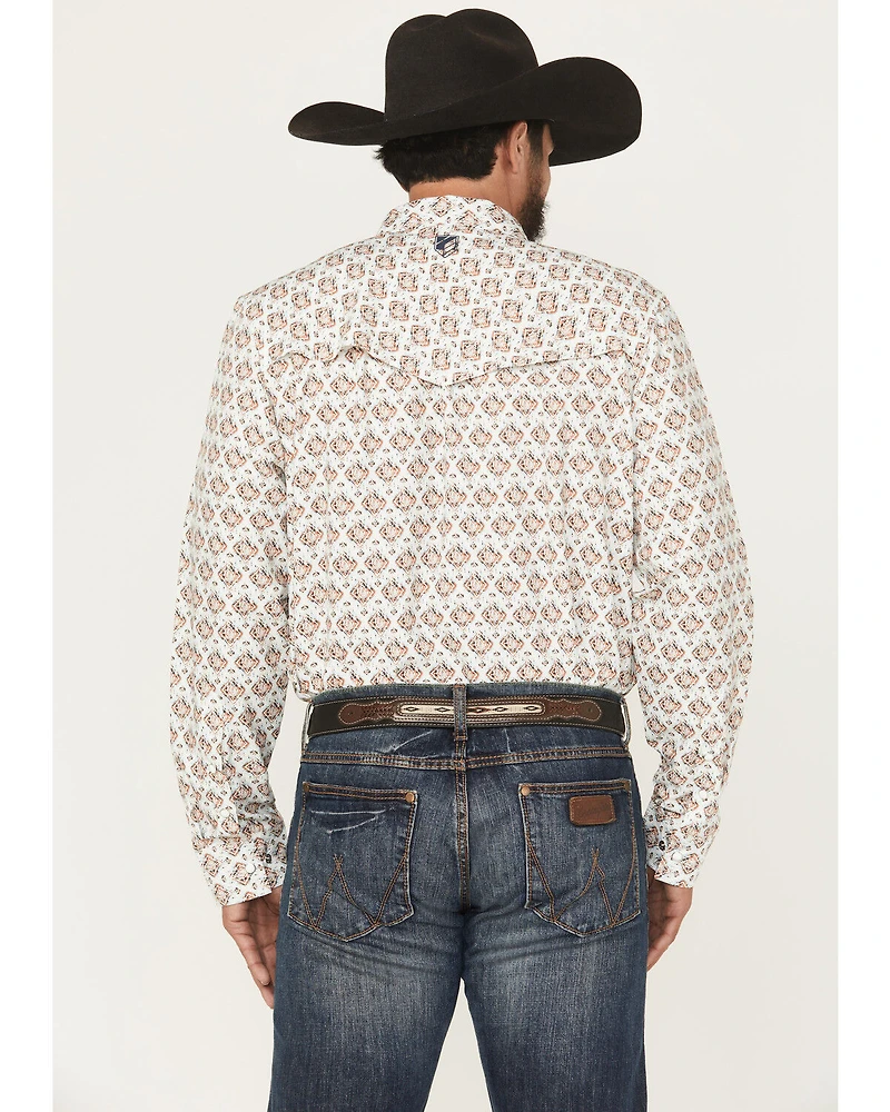 RANK 45® Men's Romans Medallion Print Long Sleeve Snap Performance Western Shirt