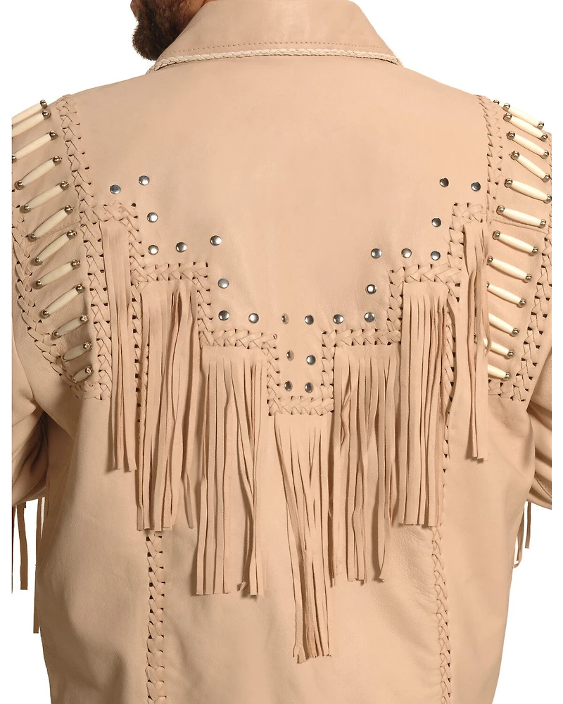 Liberty Wear Men's Fringed Leather Jacket - Big