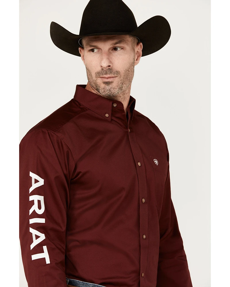 Ariat Men's Team Logo Twill Fitted Long Sleeve Button-Down Western Shirt