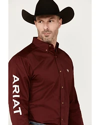 Ariat Men's Team Logo Twill Fitted Long Sleeve Button-Down Western Shirt