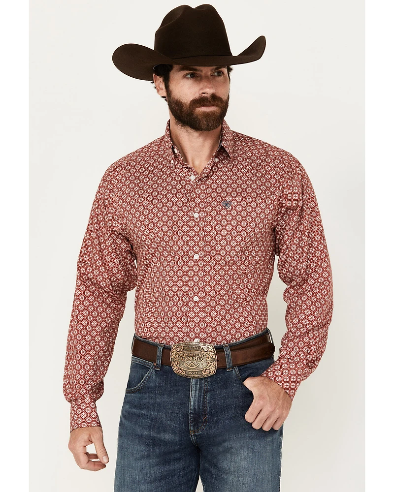 Ariat Men's Gideon Medallion Print Long Sleeve Button-Down Western Shirt