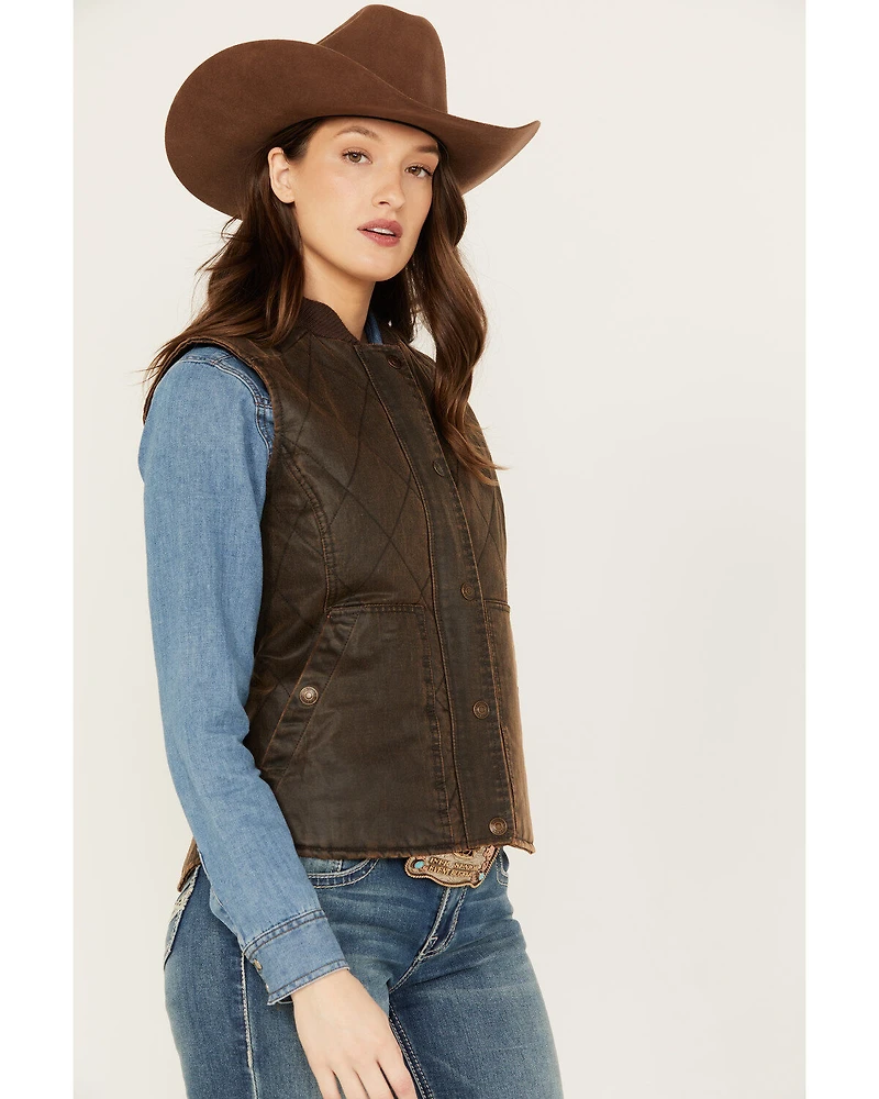 Circle S Women's Zip Front Enzyme Washed Cotton Concealed Carry Vest