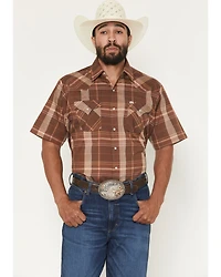 Ely Walker Men's Boot Barn Exclusive Plaid Print Short Sleeve Pearl Snap Western Shirt