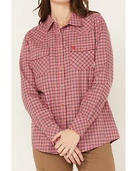 Ariat Women's Fire Resistant Plaid Print Long Sleeve Button Down Work Shirt
