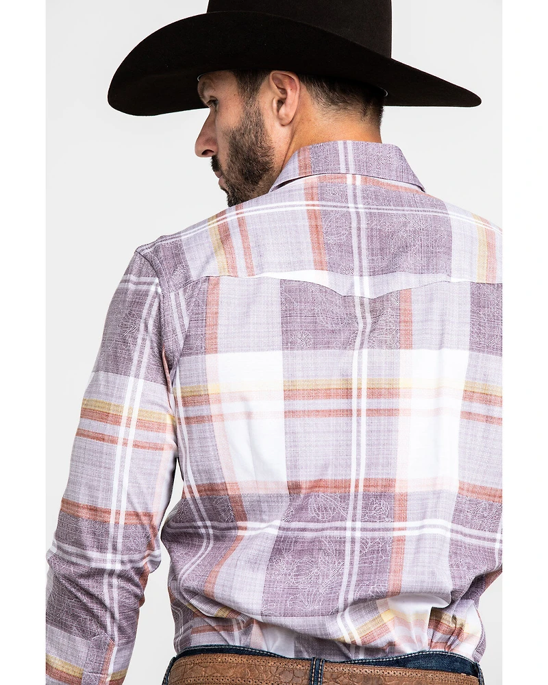 Scully Signature Soft Series Men's Large Plaid Snap Long Sleeve Western Shirt