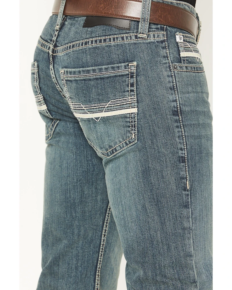 Rock & Roll Denim Men's Pistol Medium Vintage Wash Straight Stretch Jeans