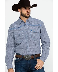 Cowboy Hardware Men's Dobby Print Long Sleeve Western Shirt