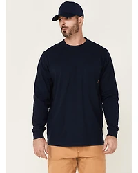 Hawx Men's Solid Navy Forge Long Sleeve Work Pocket T-Shirt - Big
