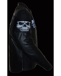 Milwaukee Leather Men's Reflective Skull Crossover Scooter Jacket - 4X