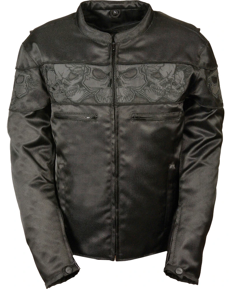 Milwaukee Leather Men's Reflective Skulls Textile Jacket