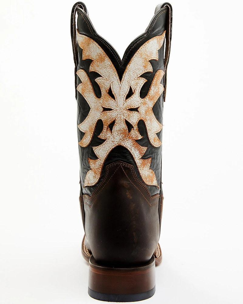 Dan Post Women's Sure Shot Embroidered Overlay Western Leather Boots - Broad Square Toe