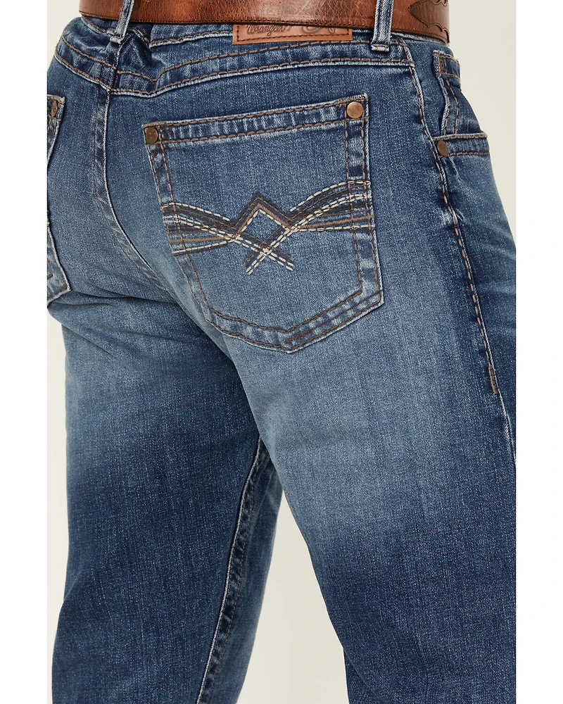 Rock 47 by Wrangler Men's Highland Medium Wash Slim Straight Stretch Denim Jeans