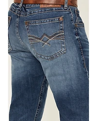 Rock 47 by Wrangler Men's Highland Medium Wash Slim Straight Stretch Denim Jeans