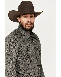 Rock & Roll Denim Men's Paisley Pinstripe Print Long Sleeve Snap Stretch Western Shirt