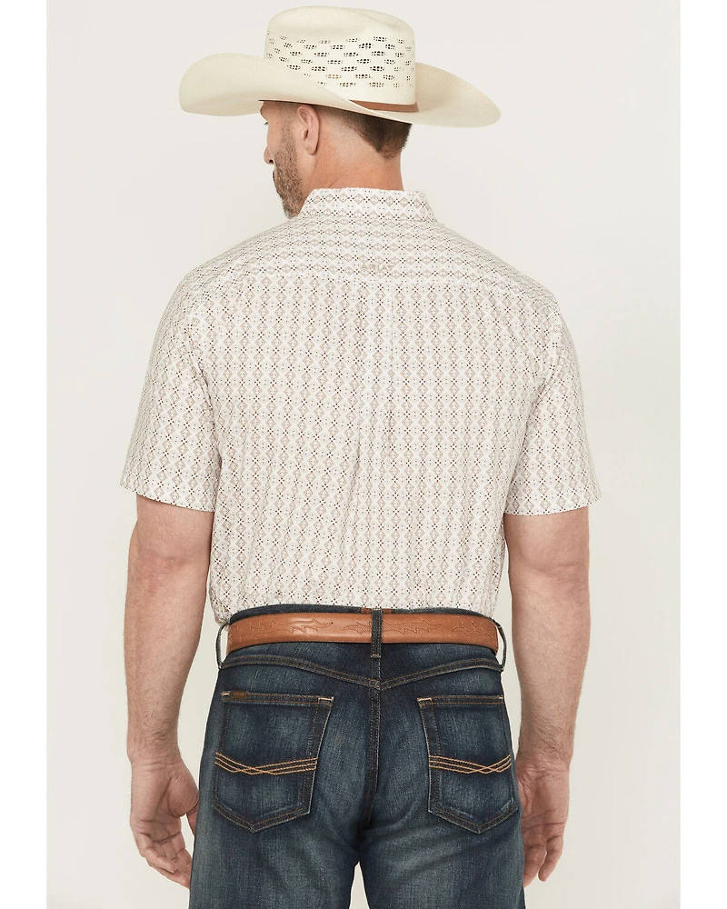 Ariat Men's Carlo Tonal Geo Print Short Sleeve Button-Down Western Shirt