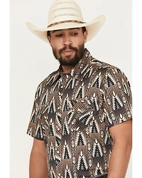 Rock & Roll Denim Men's Southwestern Print Short Sleeve Snap Stretch Western Shirt