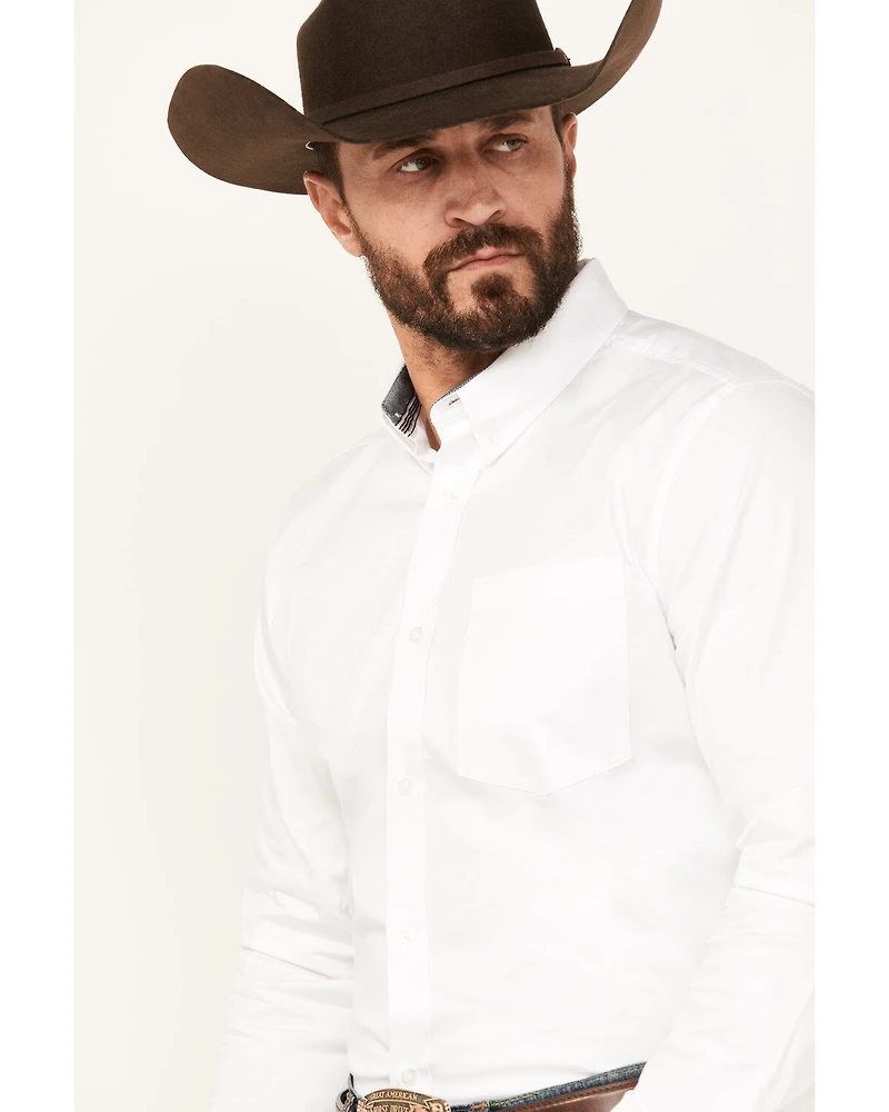 Cody James Men's Basic Twill Long Sleeve Button-Down Performance Western Shirt - Big