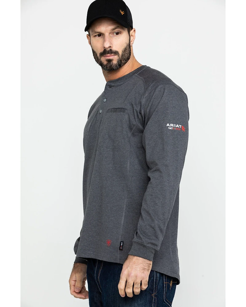 Ariat Men's FR Air Henley Long Sleeve Work Shirt - Big