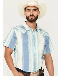 Sendero Provisions Men's Wyatt Serape Striped Print Short Sleeve Snap Western Shirt
