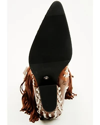 Azalea Wang Women's Bennett Embellished Fringe Tall Fashion Boots - Snip Toe