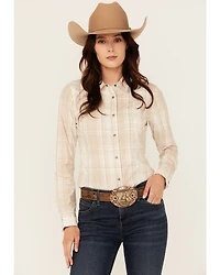 Shyanne Women's Plaid Print Long Sleeve Concho Snap Stretch Western Shirt