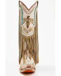 Corral Women's Embroidered and Crystal Eagle Fringe Western Boots - Snip Toe