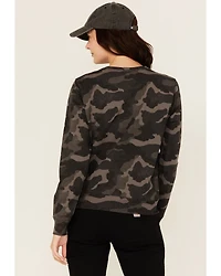 Lucky Brand Workwear Women's Camo Print French Terry Crewneck Sweatshirt