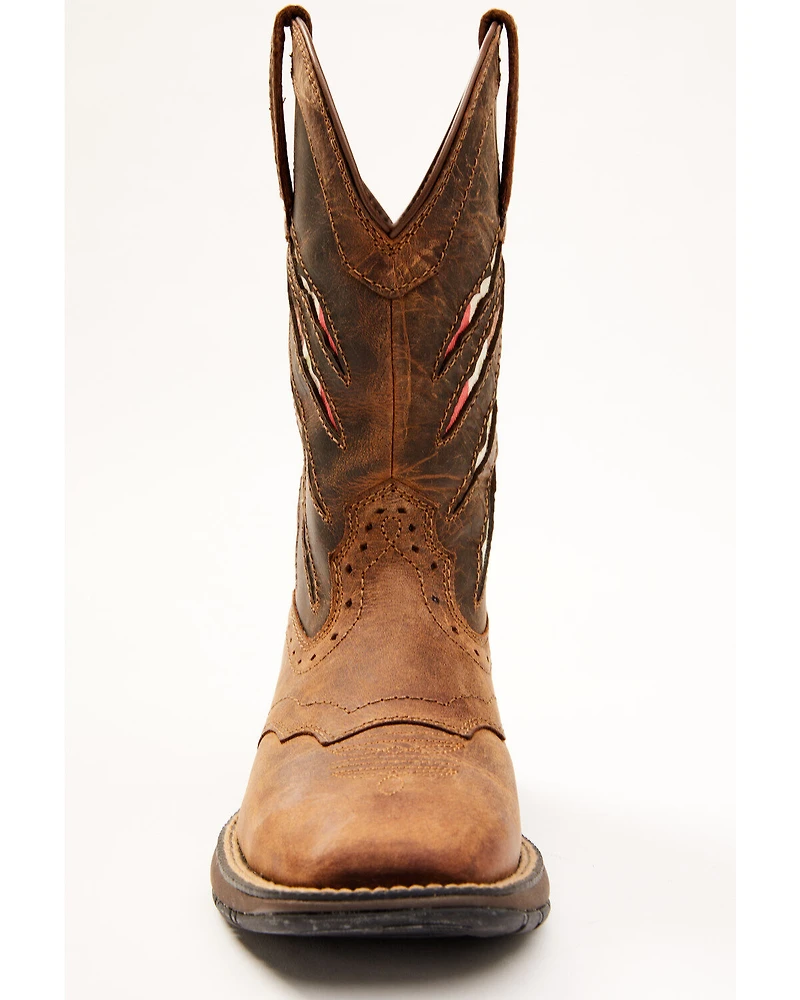 RANK 45® Women's Xero Gravity Lite Mexican Flag Western Performance Boots - Broad Square Toe