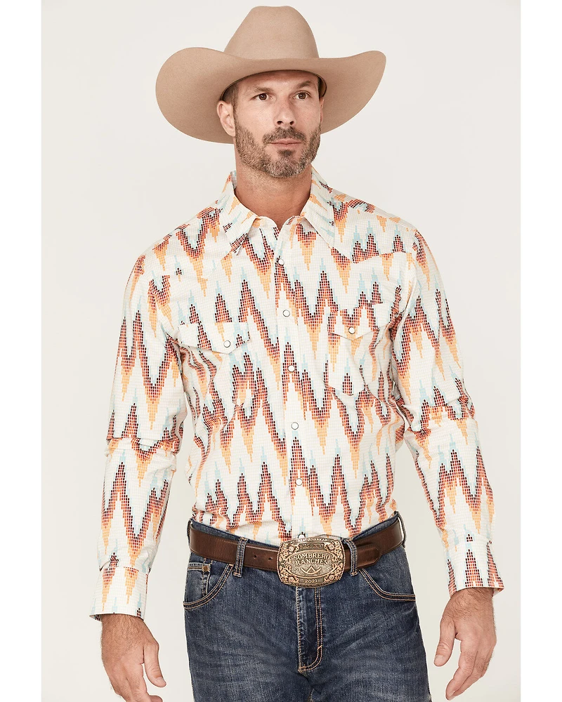 Dale Brisby Men's All-Over Digtal Print Long Sleeve Snap Western Shirt