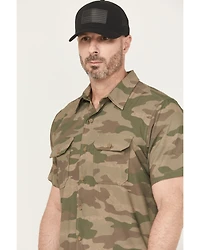 Dickies Men's Camo Print Short Sleeve Button-Down Performance Work Shirt