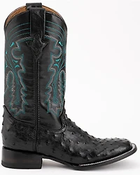 Ferrini Men's Full-Quill Ostrich Embroidered Western Boots - Broad Square Toe
